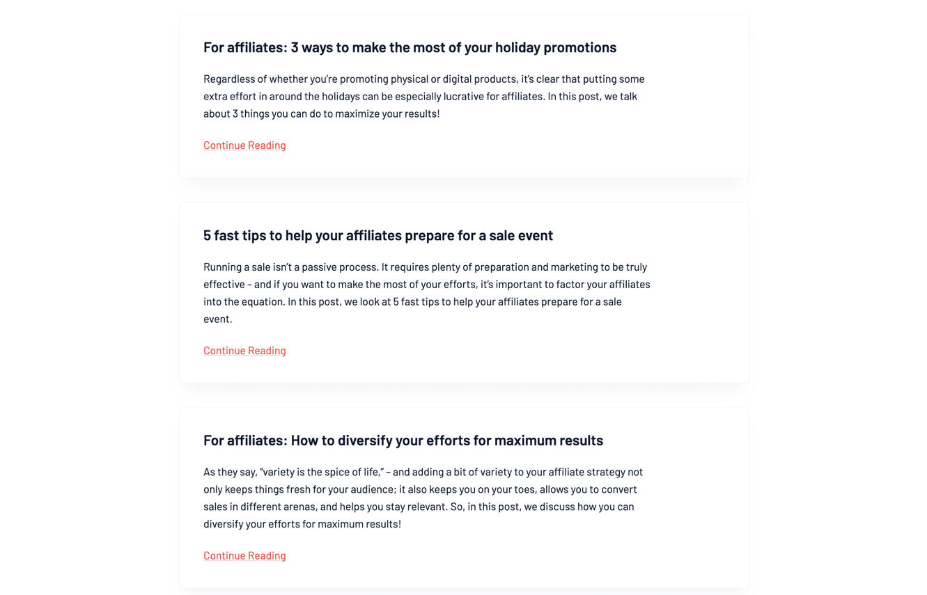 Blog Posts // AffiliateWP